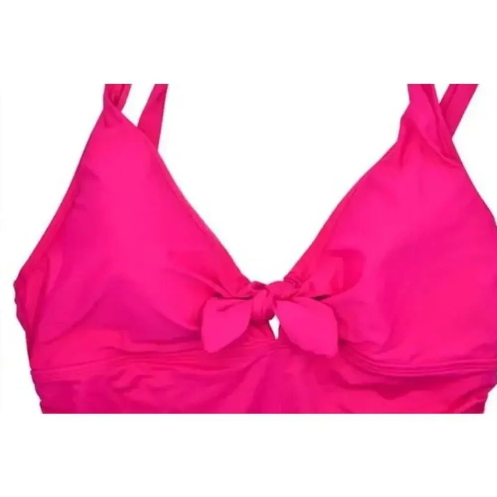 Lauren Ralph Lauren Tie Front Underwire One Piece Swimsuit In Orchid